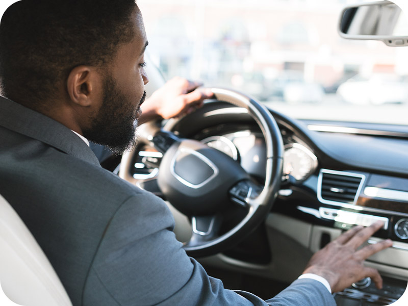 Man in car